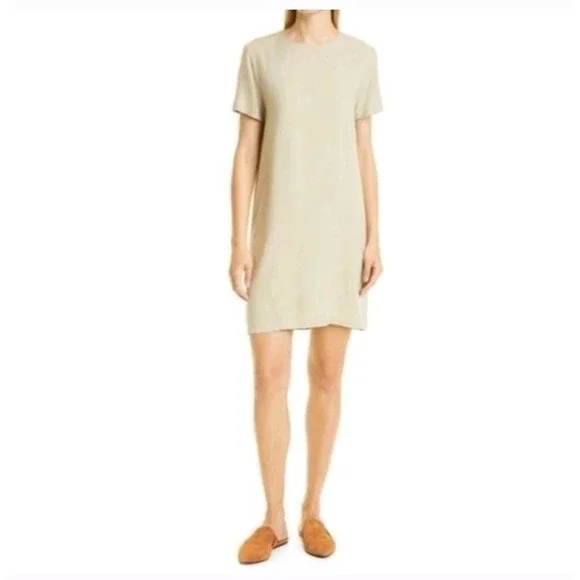 Jenni‎ Kayne Palmer Crepe T-shirt Dress Willow Tan Womens XS Quiet Luxury - Picture 4 of 7